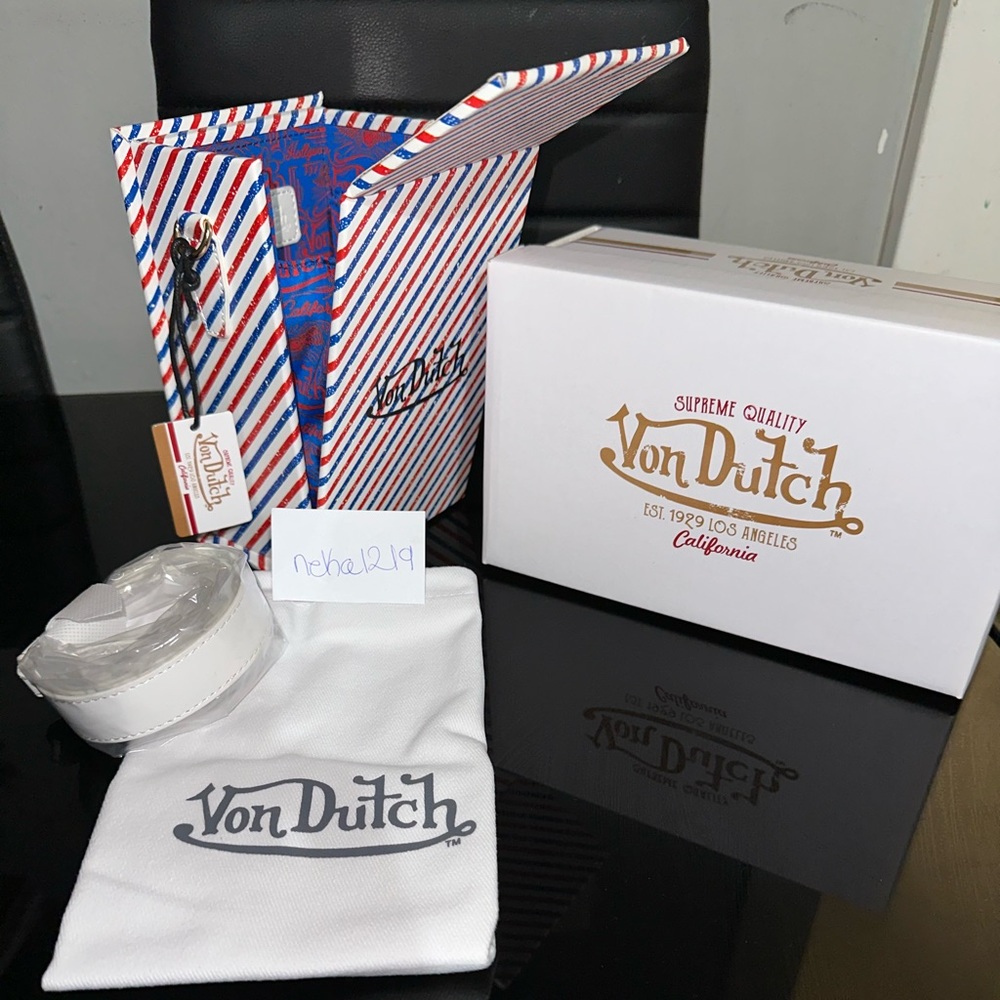 Von Dutch Unisex Magnetic Crossbody Vertical Box Bag